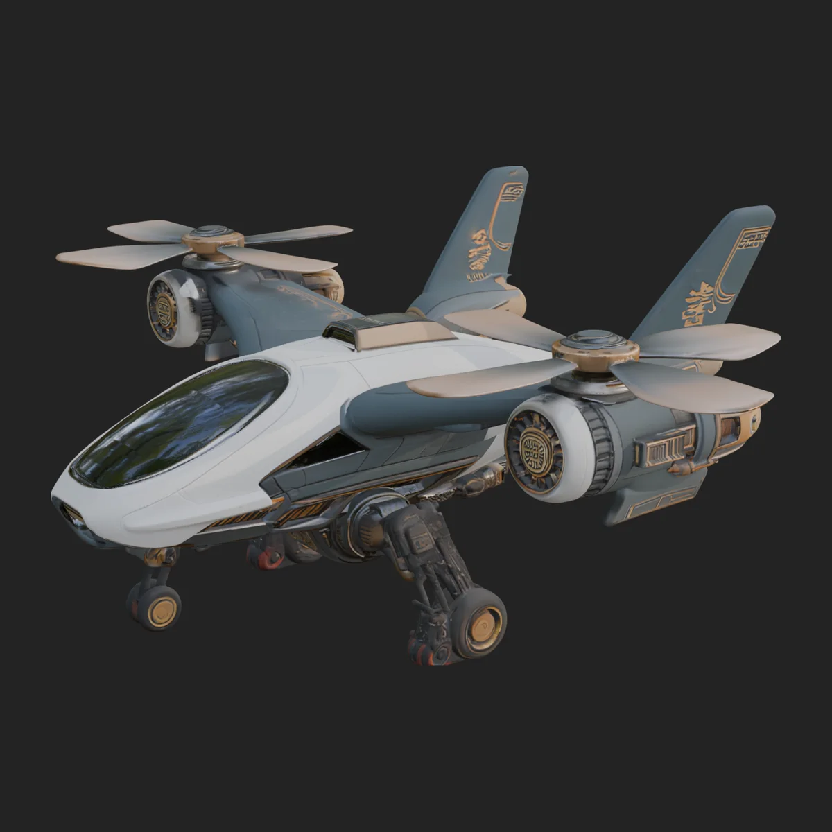 Sci Fi VTOL Craft Model Design 4