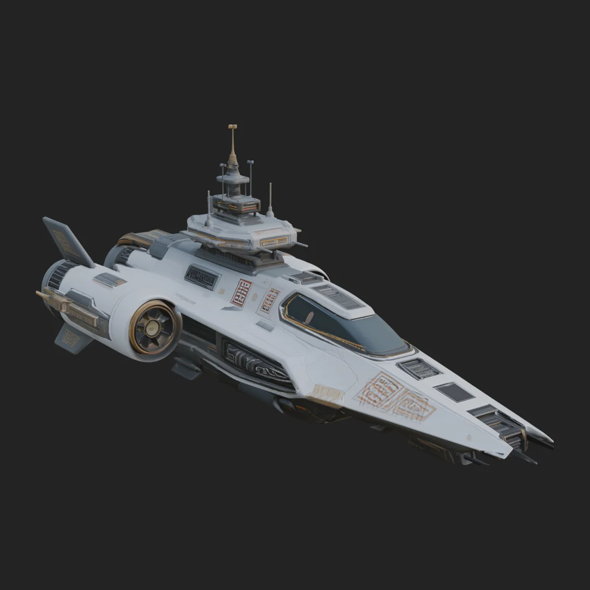 Sci Fi VTOL Craft Model Design 42