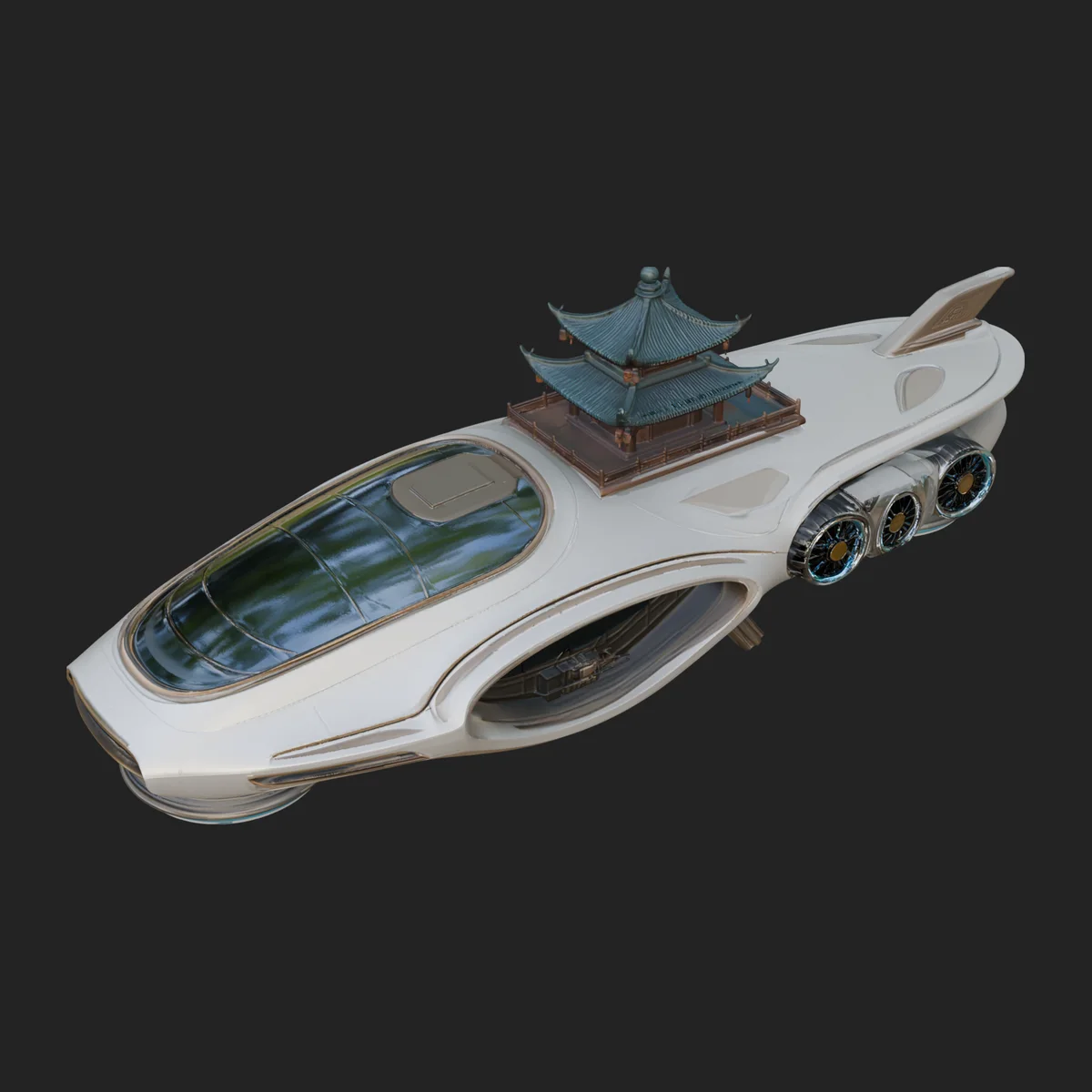Sci Fi VTOL Craft Model Design 43