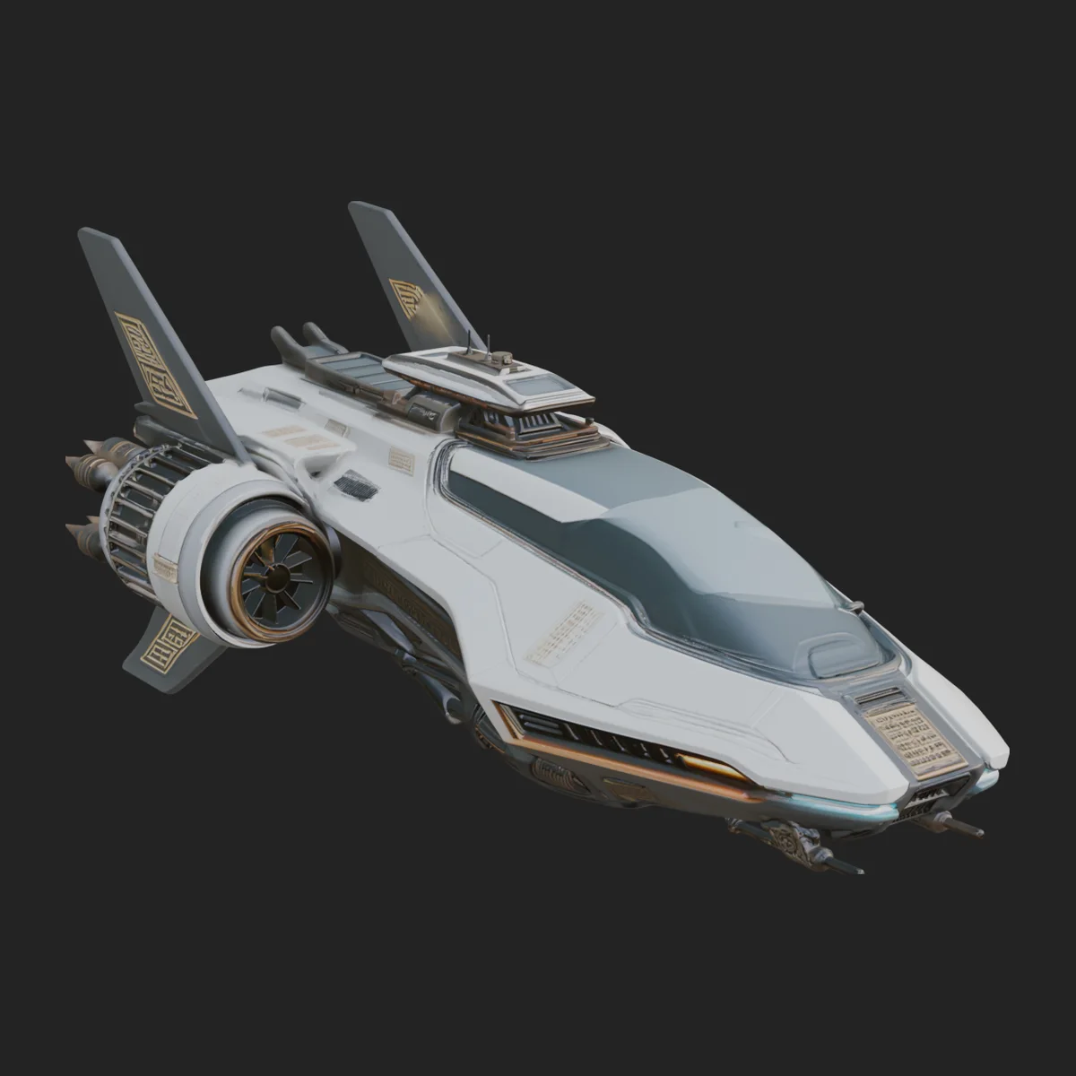 Sci Fi VTOL Craft Model Design 44