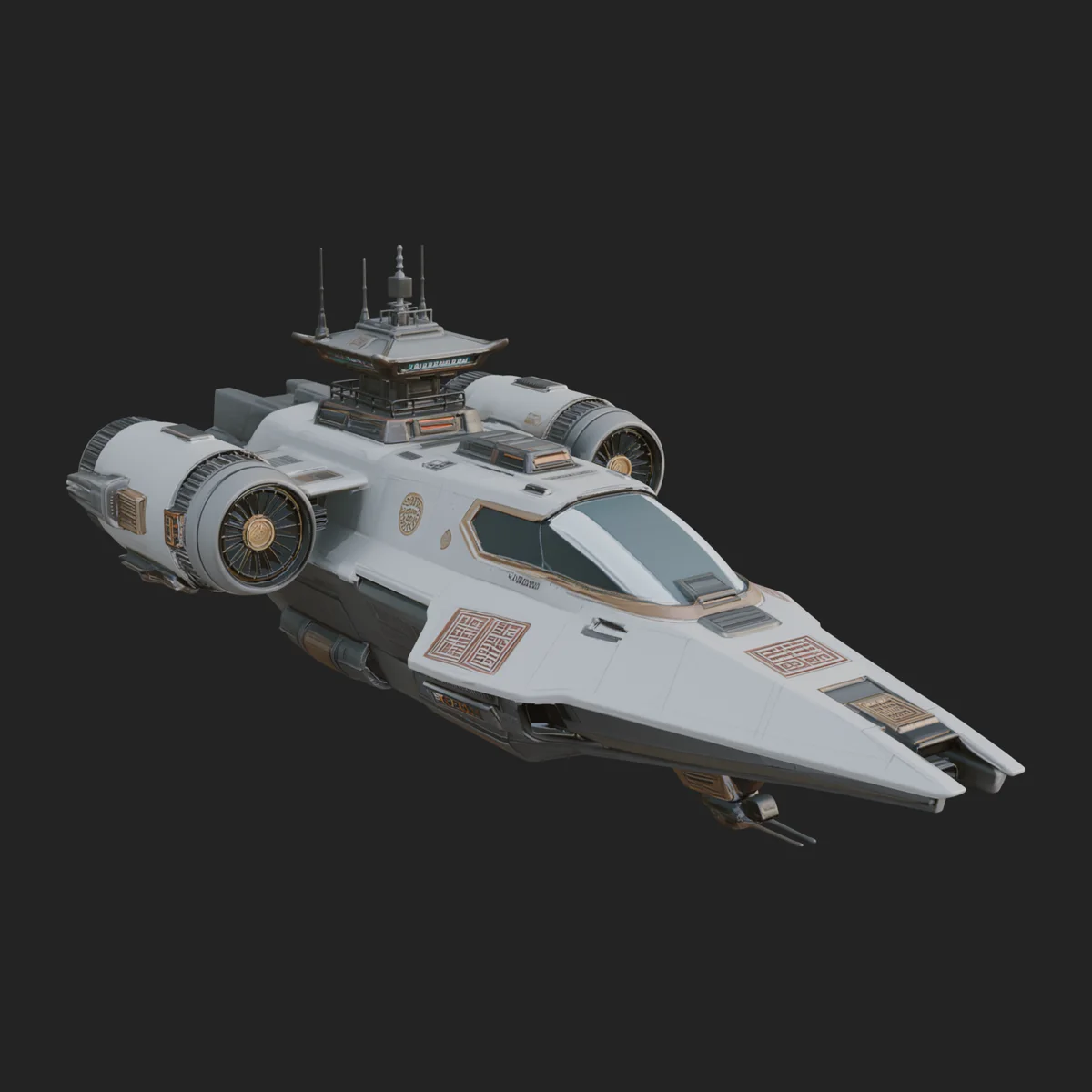 Sci Fi VTOL Craft Model Design 45