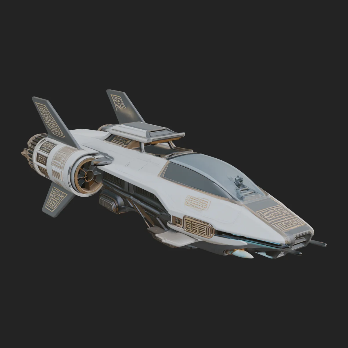 Sci Fi VTOL Craft Model Design 46