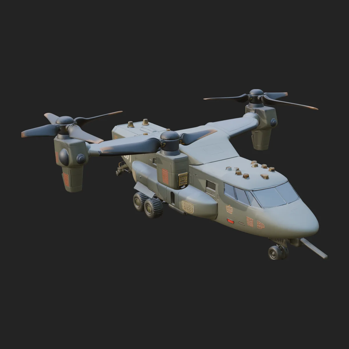 Sci Fi VTOL Craft Model Design 7