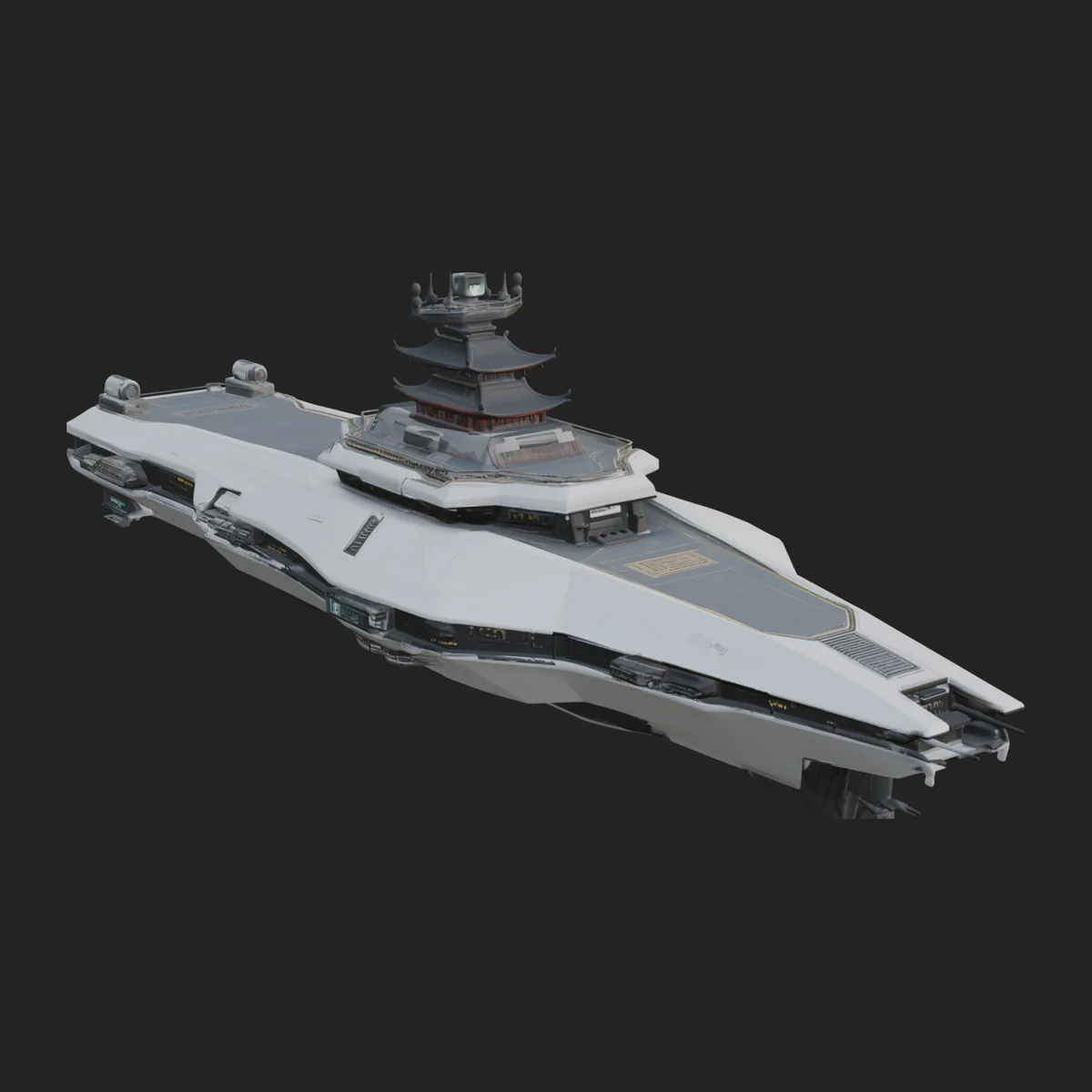 Sci Fi Warship Model Design 10