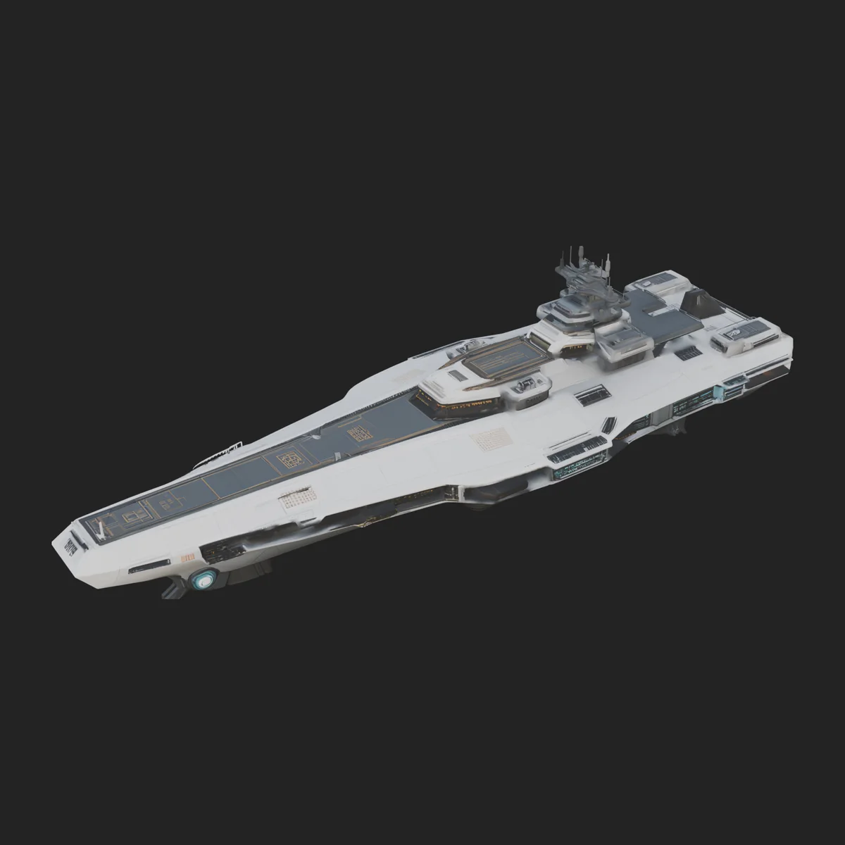Sci Fi Warship Model Design 12
