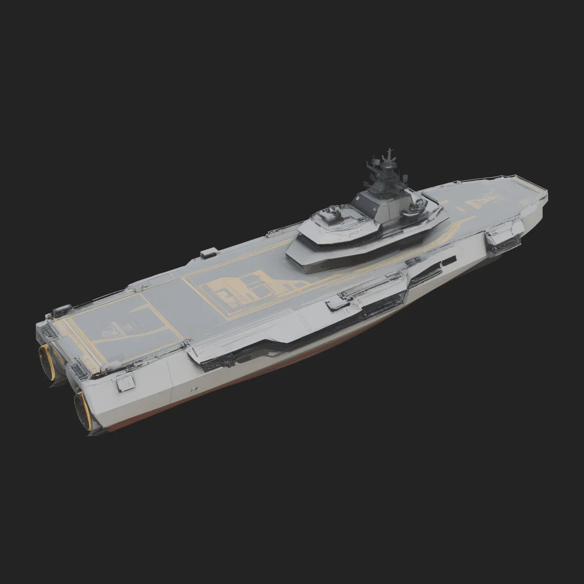 Sci Fi Warship Model Design 14