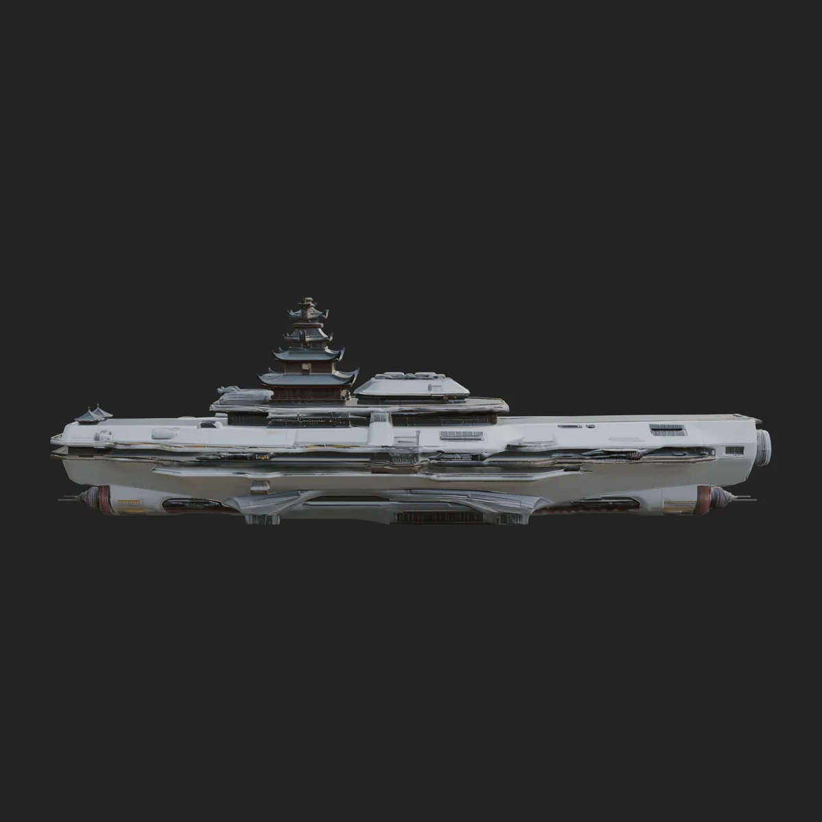 Sci Fi Warship Model Design 16