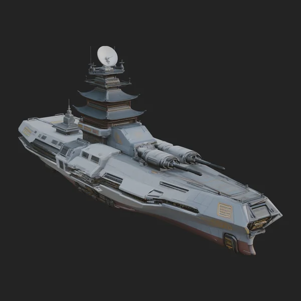 Sci Fi Warship Model Design 17