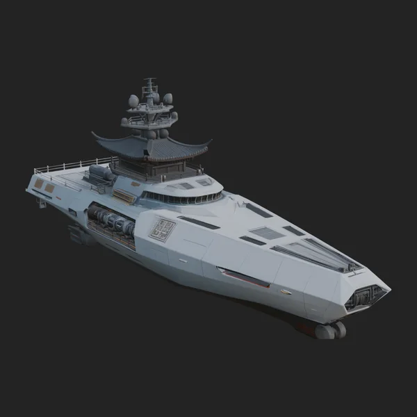 Sci Fi Warship Model Design 18