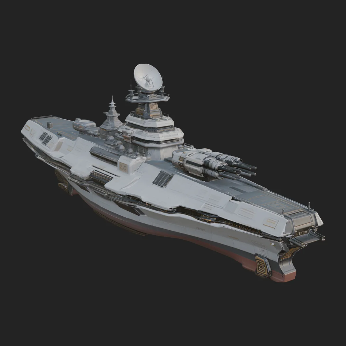 Sci Fi Warship Model Design 19