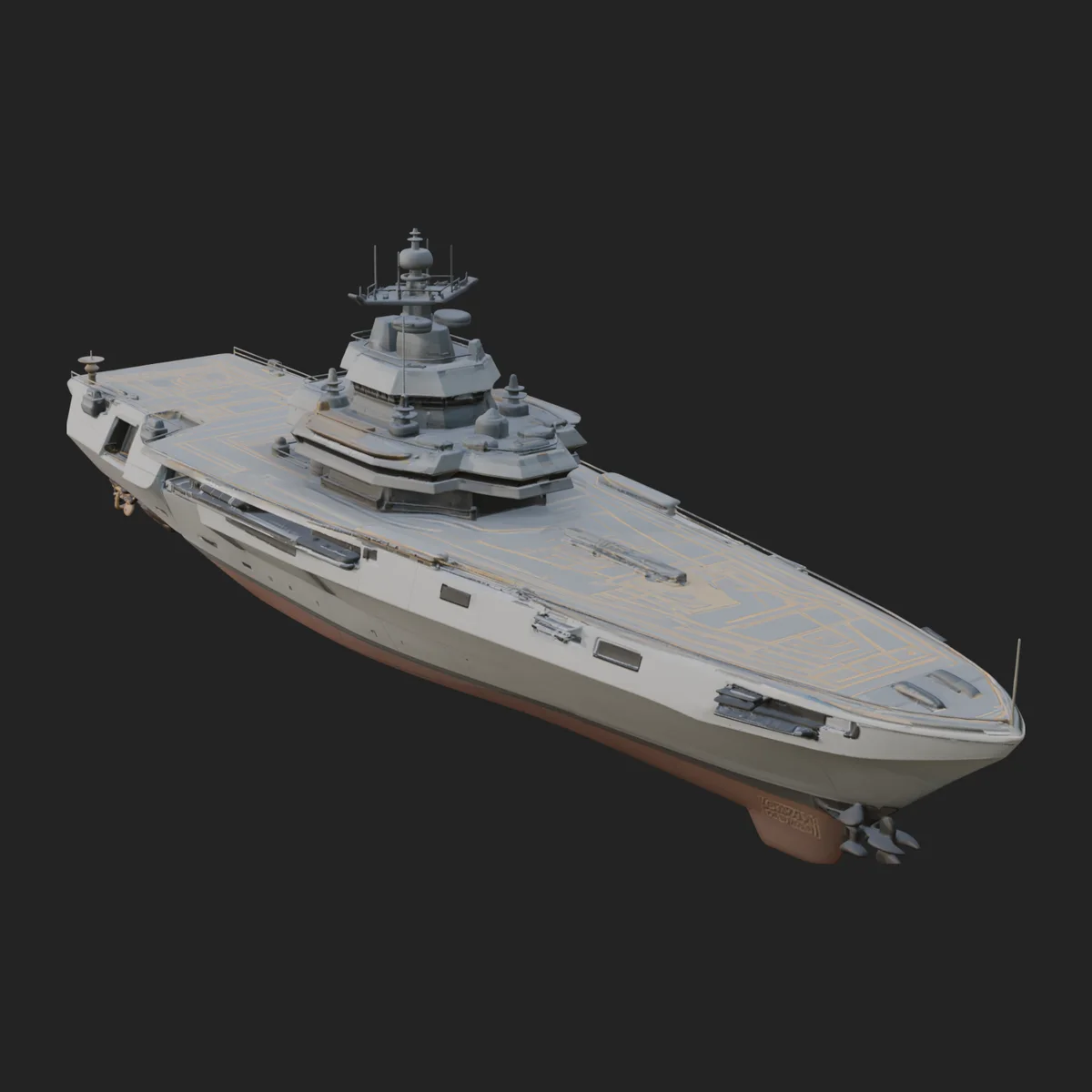 Sci Fi Warship Model Design 20