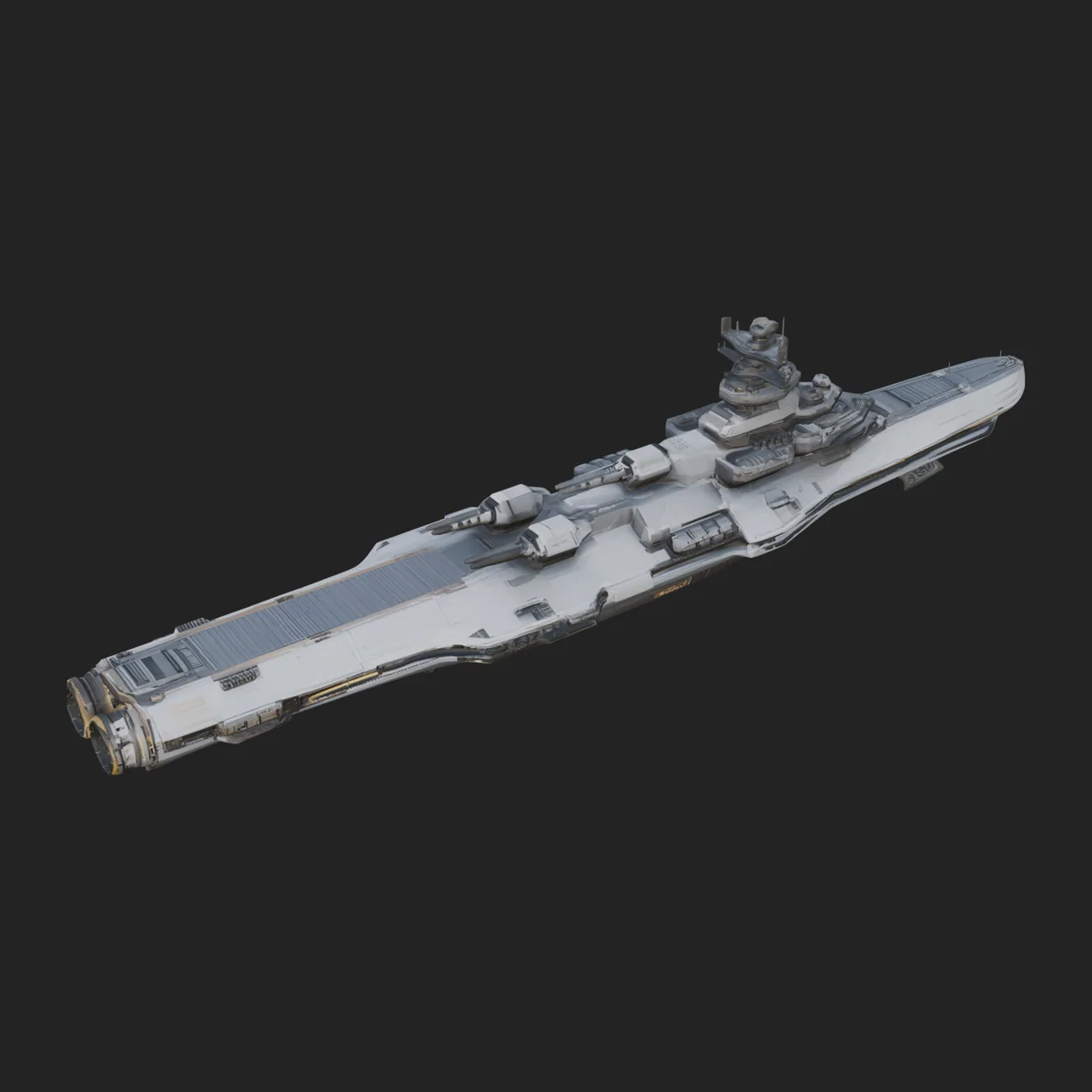 Sci Fi Warship Model Design 21