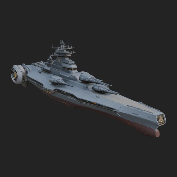 Sci Fi Warship Model Design 22