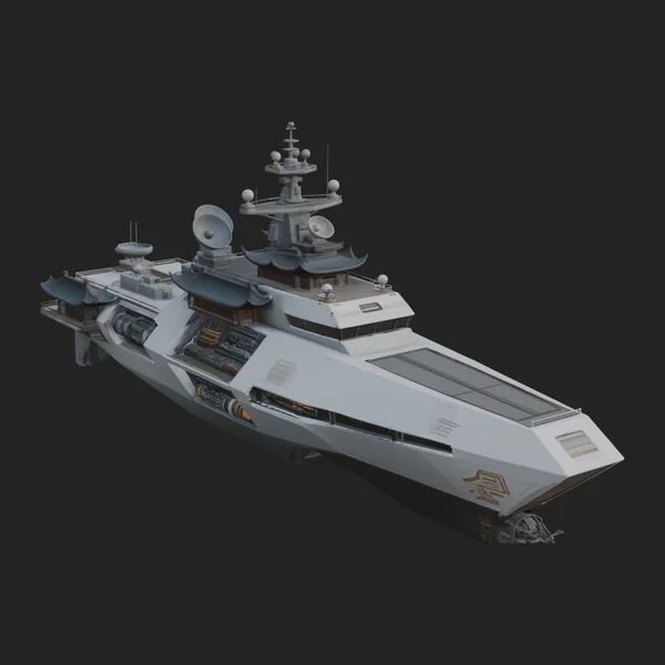 Sci Fi Warship Model Design 23