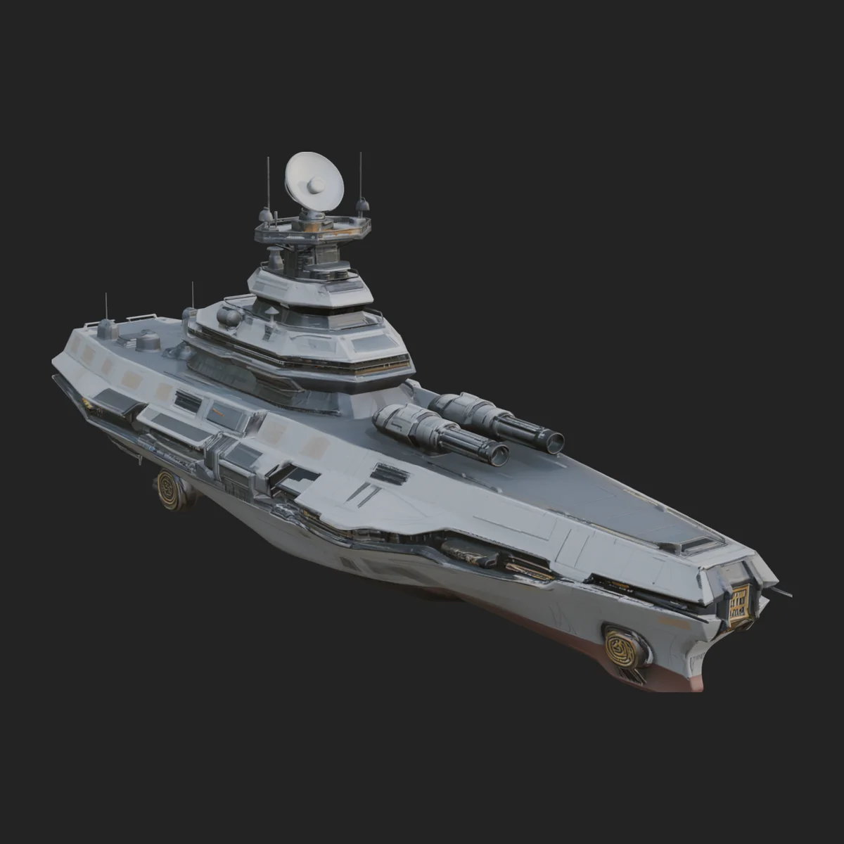 Sci Fi Warship Model Design 24