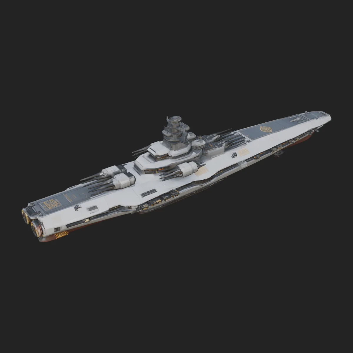 Sci Fi Warship Model Design 25
