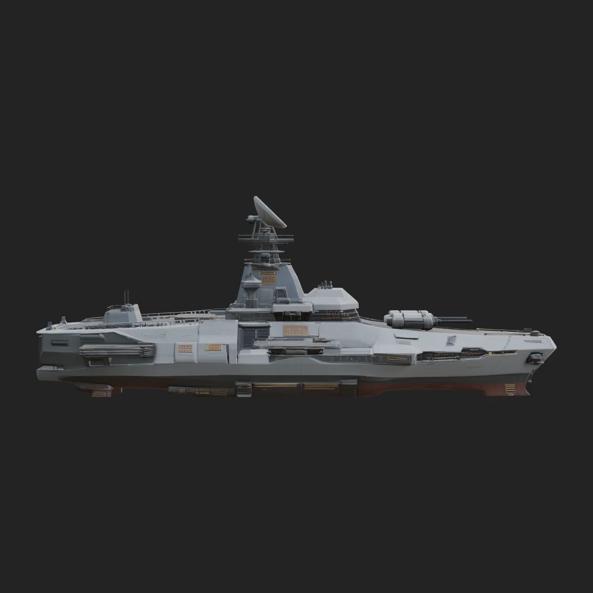 Sci Fi Warship Model Design 4