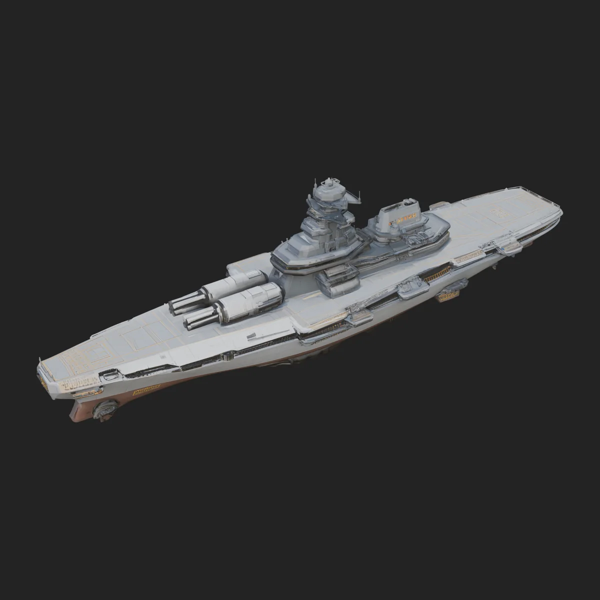 Sci Fi Warship Model Design 5