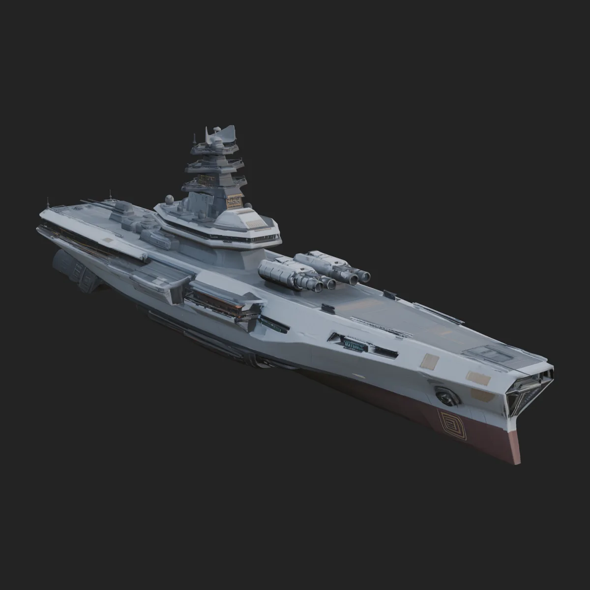 Sci Fi Warship Model Design 7