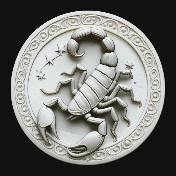 Scorpio Zodiac Relief Medallion Pendant Design 1
