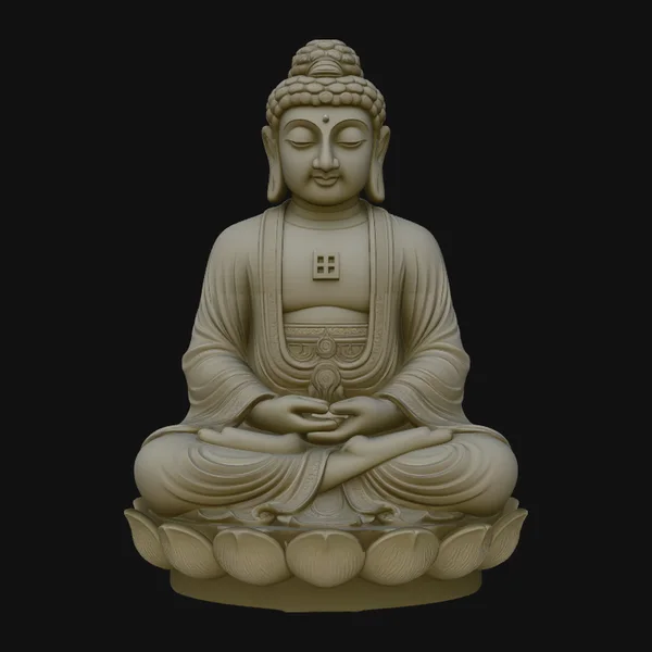 Seated Buddha on Lotus Statue Design 1