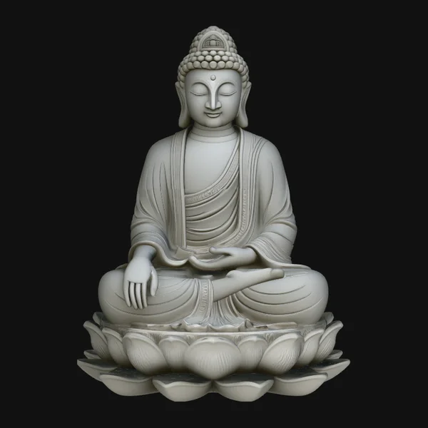 Seated Buddha on Lotus Statue Design 2