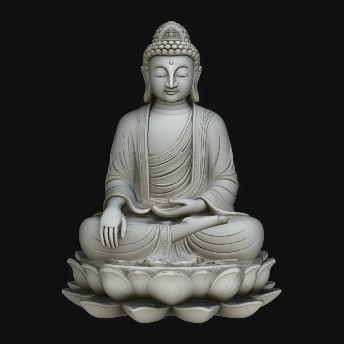 Seated Buddha on Lotus Statue Design 2