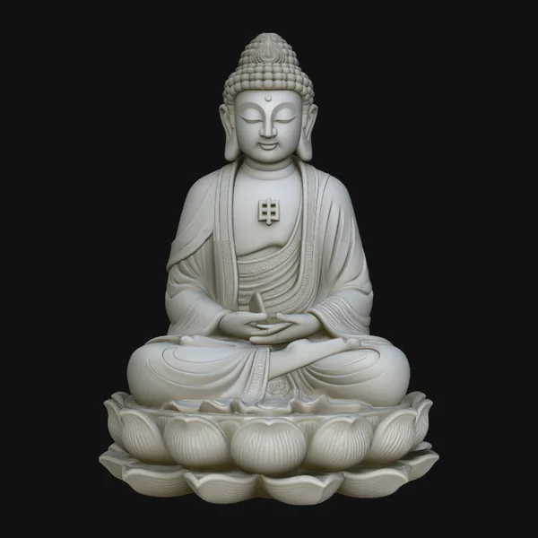 Seated Buddha on Lotus Statue Design 3