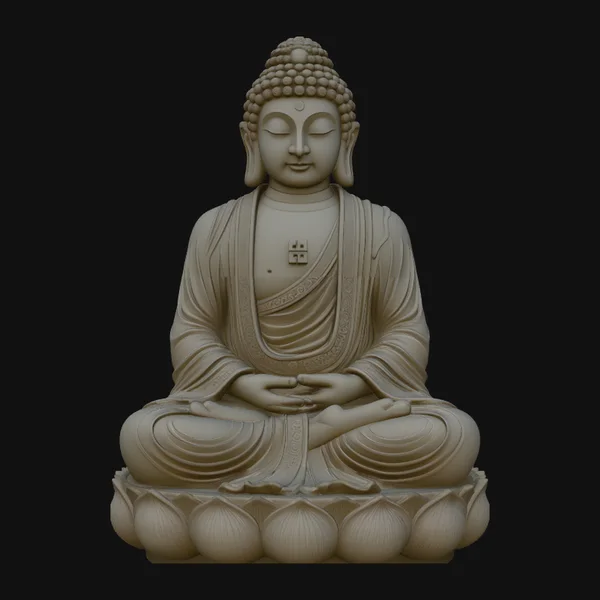 Seated Buddha on Lotus Statue Design 4
