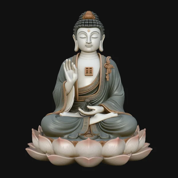 Seated Buddha on Lotus Statue Design 5