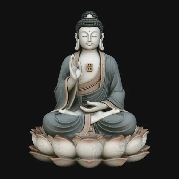 Seated Buddha on Lotus Statue Design 8