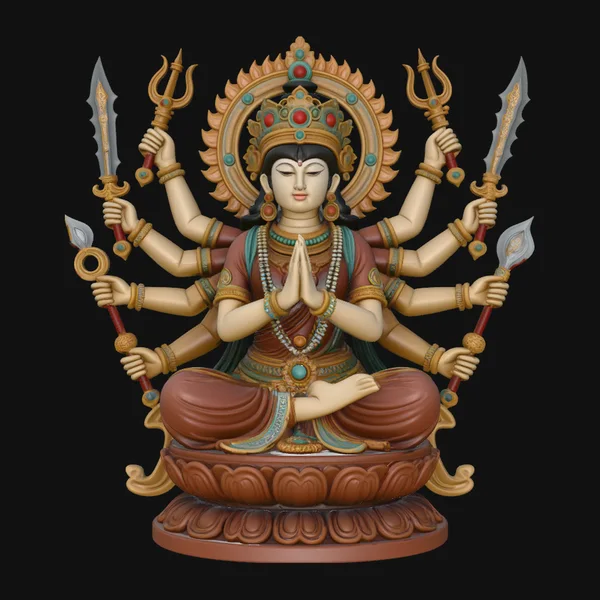 Seated Durga Goddess Statue Design 1