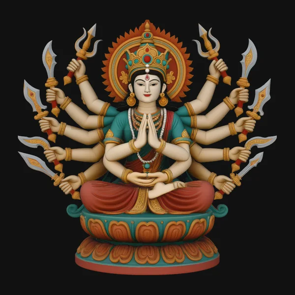 Seated Durga Goddess Statue Design 2