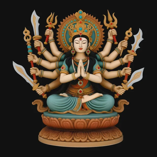 Seated Durga Goddess Statue Design 3