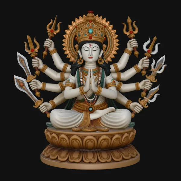 Seated Durga Goddess Statue Design 4