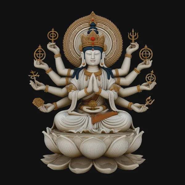 Seated Multi-Armed Guanyin Statue Design 3