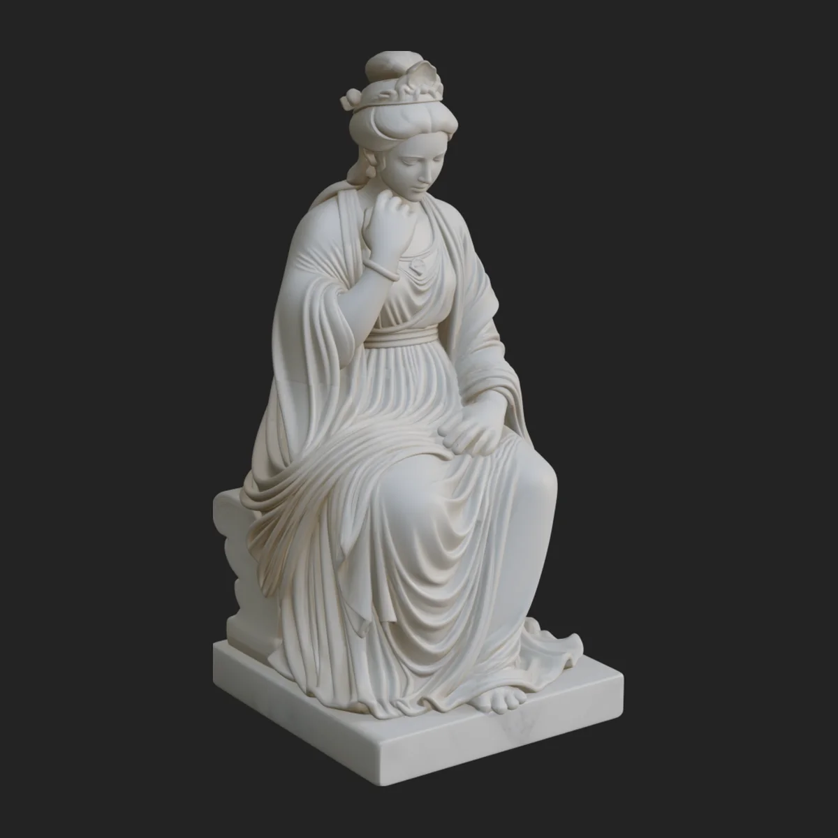 Seated Robed Guanyin Statue Design 2