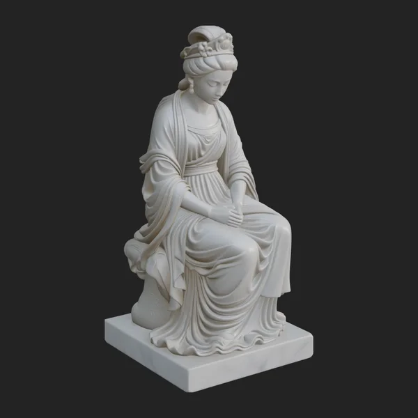 Seated Robed Guanyin Statue Design 4
