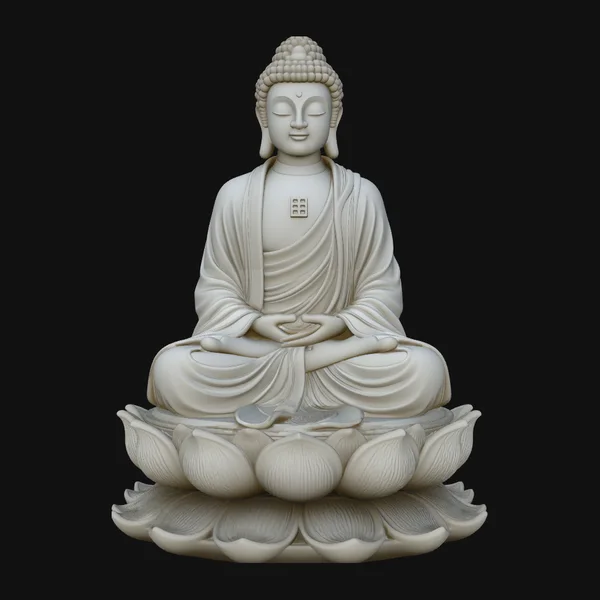 Serene White Buddha Statue Design 1