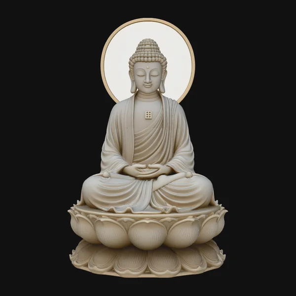 Serene White Buddha Statue Design 2