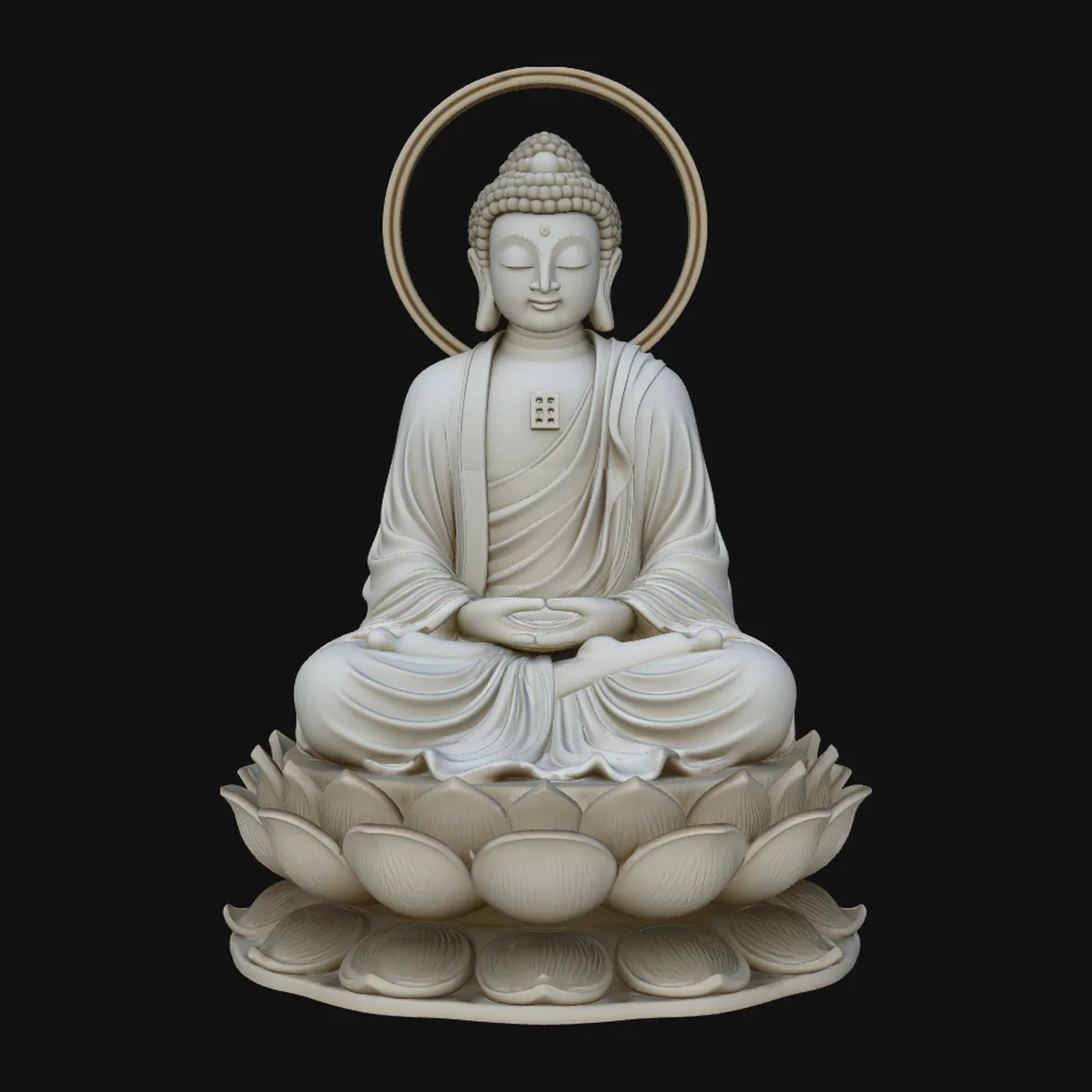 Serene White Buddha Statue Design 3
