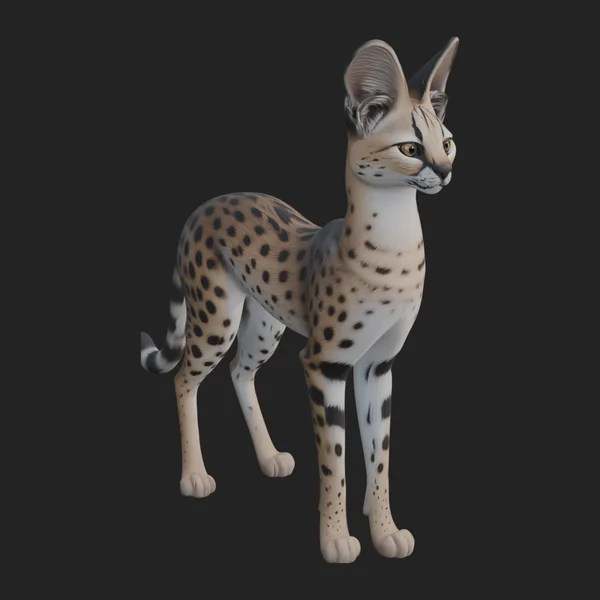Serval Cat Statue Design 2