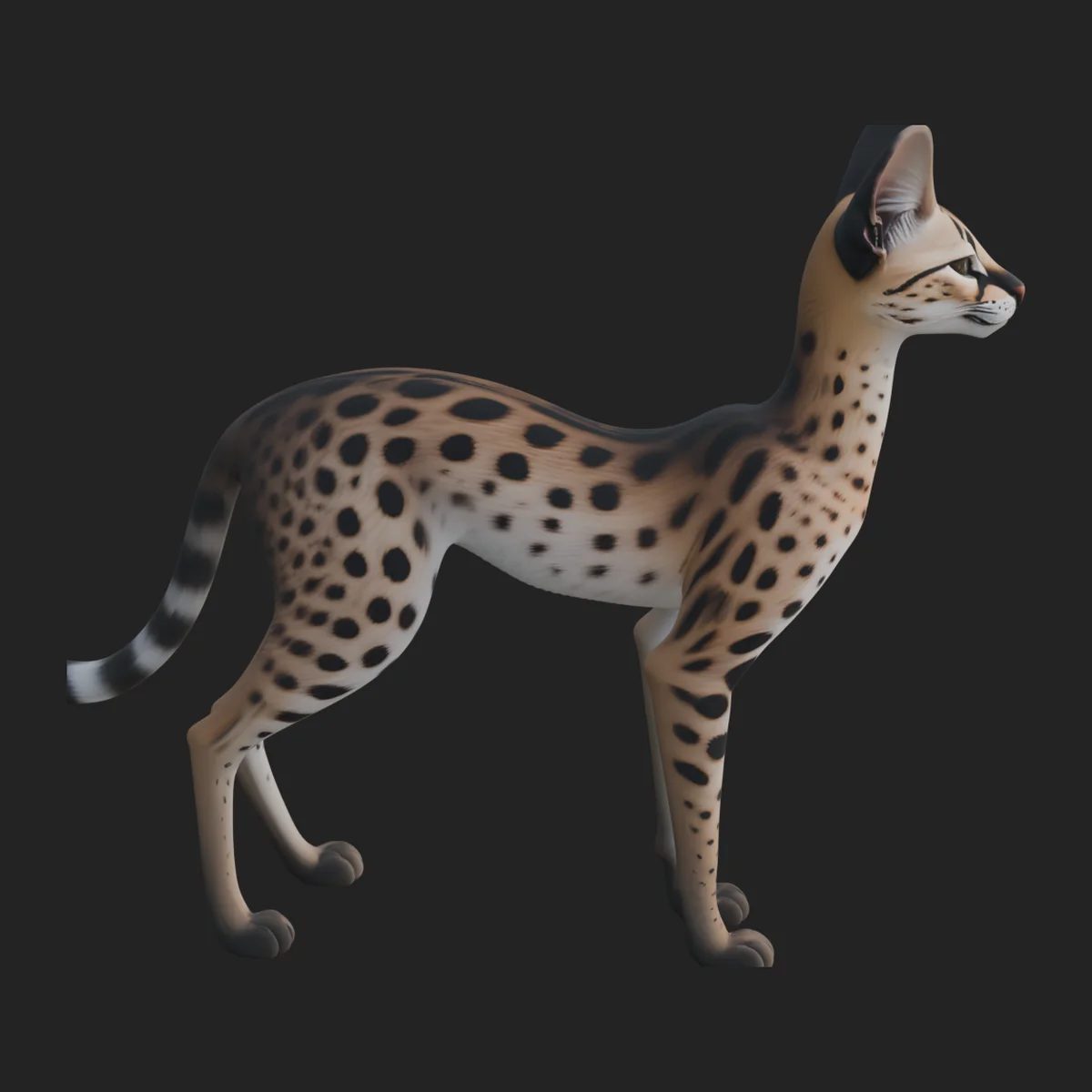 Serval Cat Statue Design 3