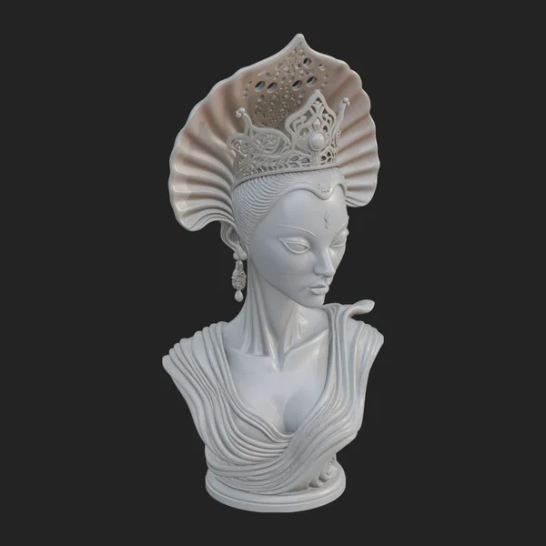 Shell Crown Woman Bust Statue Design 1