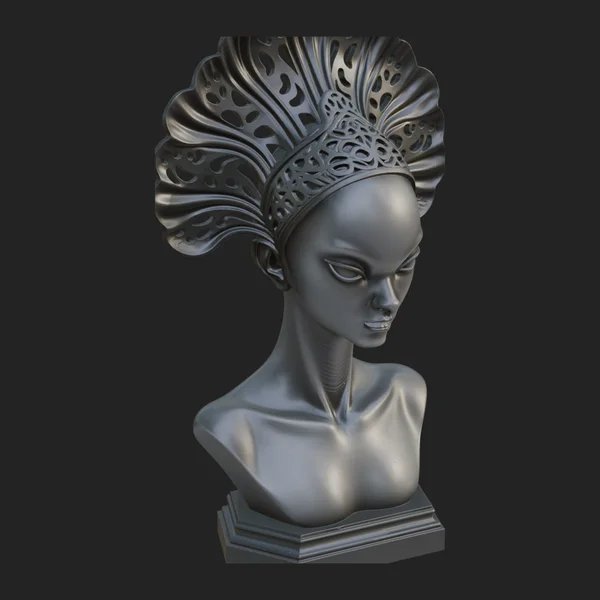 Shell Crown Woman Bust Statue Design 10