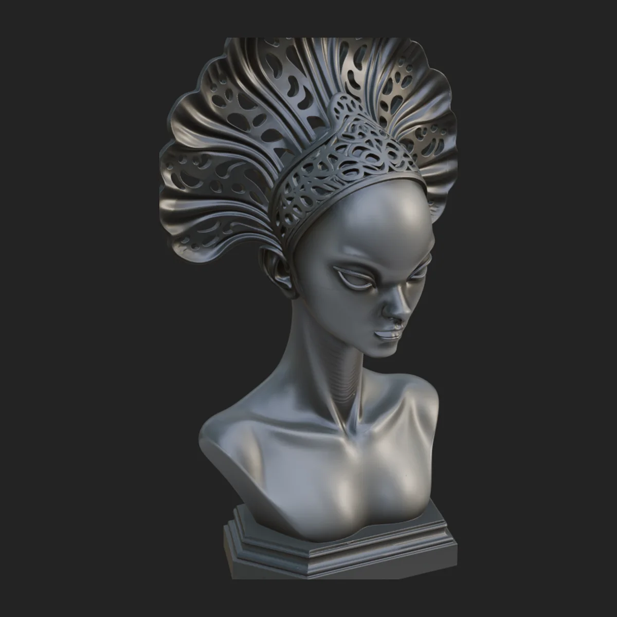 Shell Crown Woman Bust Statue Design 10