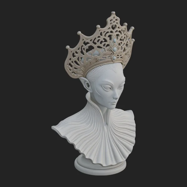 Shell Crown Woman Bust Statue Design 2