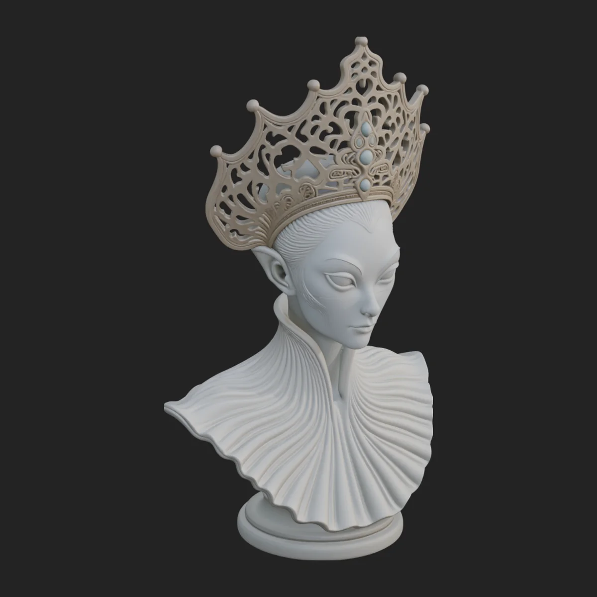 Shell Crown Woman Bust Statue Design 2