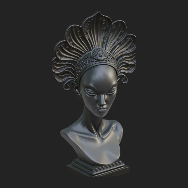 Shell Crown Woman Bust Statue Design 6