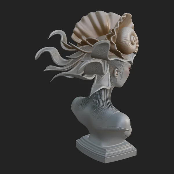 Shell Crown Woman Bust Statue Design 7